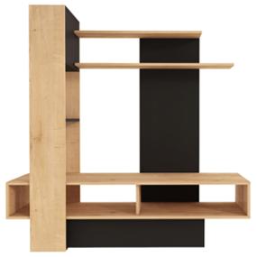 MUEBLE PARA TV PARA 46 PULGADAS MADERA INDUSTRIALIZADA MADERA Y GRIS 140 X 40 X 140 CM