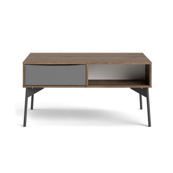 MESA CENTRO DECORATIVA RAY MADERA Y METAL 99 X 49 CM CAFÉ