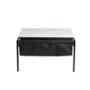 MESA CENTRO DECORATIVA METAL Y MÁRMOL SINTÉTICO 80 X 45 CM BLANCO