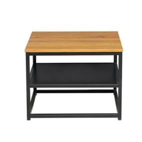 MESA CENTRO DECORATIVA KOLTON MADERA Y METAL 55 X 55 X 42 CM CAFÉ