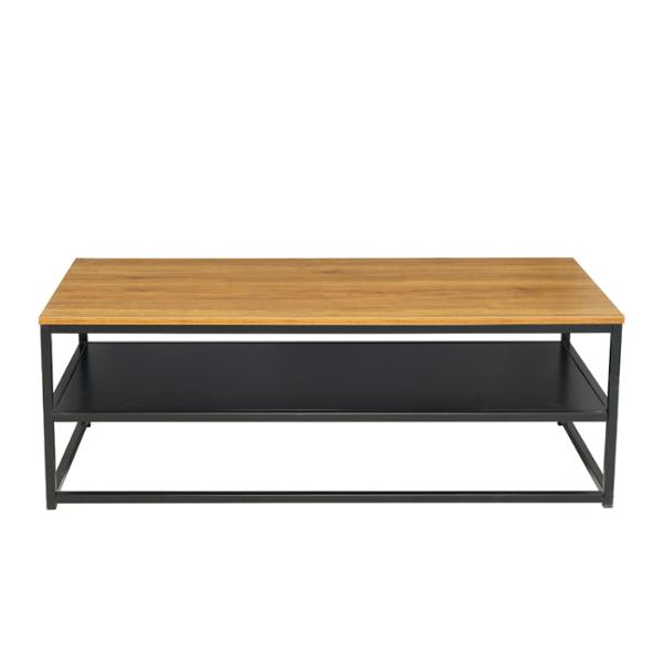 MESA DE CENTRO DECORATIVA KOLTON MELAMINA MDF Y METAL 120 X 42 CM CAFÉ