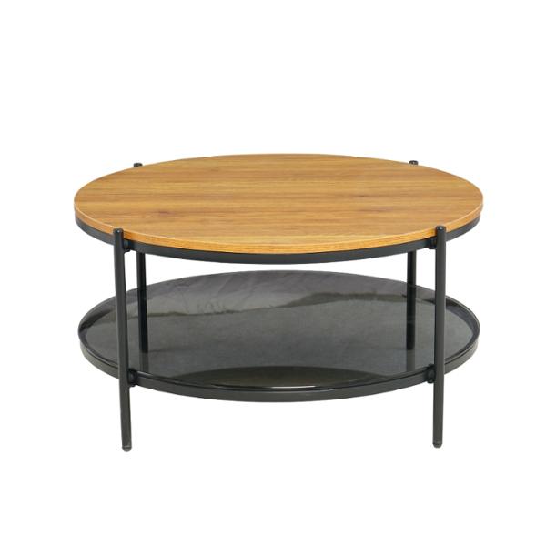 MESA DE CENTRO AUXILIAR AMALYN MDF Y METAL 79 X 42 CM CAFÉ