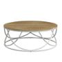 MESA CENTRO DECORATIVA BOZELI MDF Y METAL 80 X 30 CM BLANCO