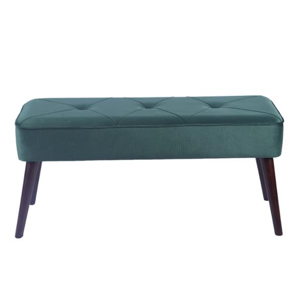 PIE DE CAMA TABURETE DE TERCIOPELO VERDE MERYL 100 CM