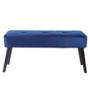 PIE DE CAMA TABURETE DE TERCIOPELO AZUL 100 CM