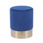 TABURETE DECORATIVO BRUSELAS TERCIOPELO 42 X 34 X 34 CM AZUL