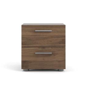 BURÓ PEPE DE MADERA INDUSTRIALIZADA NOGAL 2 CAJONES ESTILO MINIMALISTA ALMACENAMIENTO