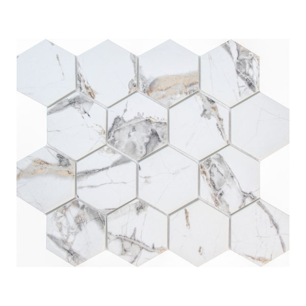 MALLA HEXA MARMI TIPO MOSAICO 25.8 X 29.8 CM VIDRIO 1 PIEZA