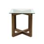 MESA LATERAL AUXILIAR MOZI MADERA Y VIDRIO 60 X 60 CM NOGAL