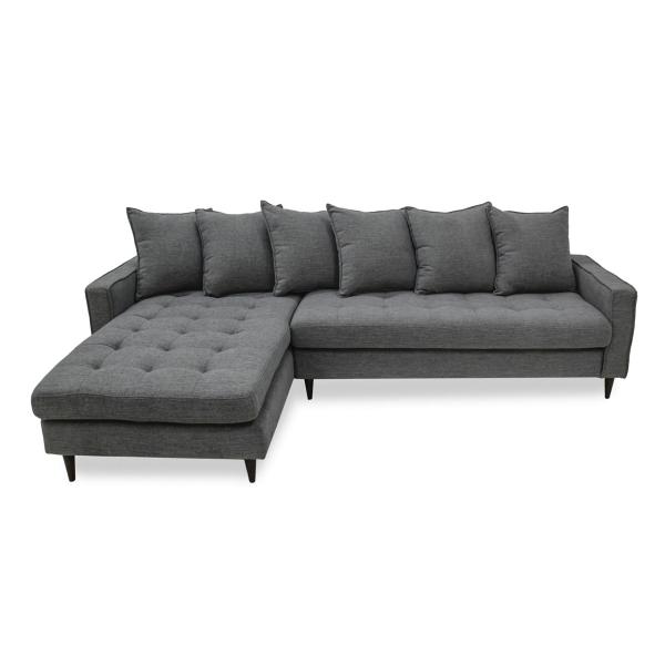 SALA ESQUINERA LÍNEA MAROK TELA 294 X 92 X 177 CM GRIS CLARO SIN COJINES