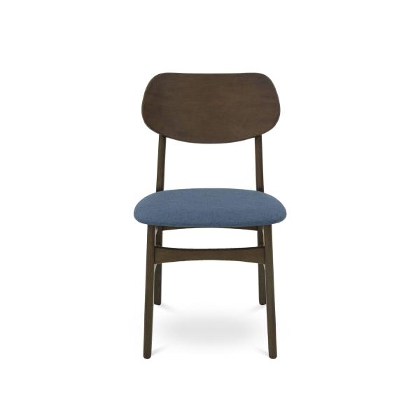 SILLA PARA COMEDOR TAPIZADA NUN DE MADERA COLOR AZUL OSCURO ESTILO ESCANDINAVO ERGONÓMICA