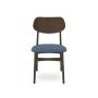SILLA PARA COMEDOR TAPIZADA NUN DE MADERA COLOR AZUL OSCURO ESTILO ESCANDINAVO ERGONÓMICA