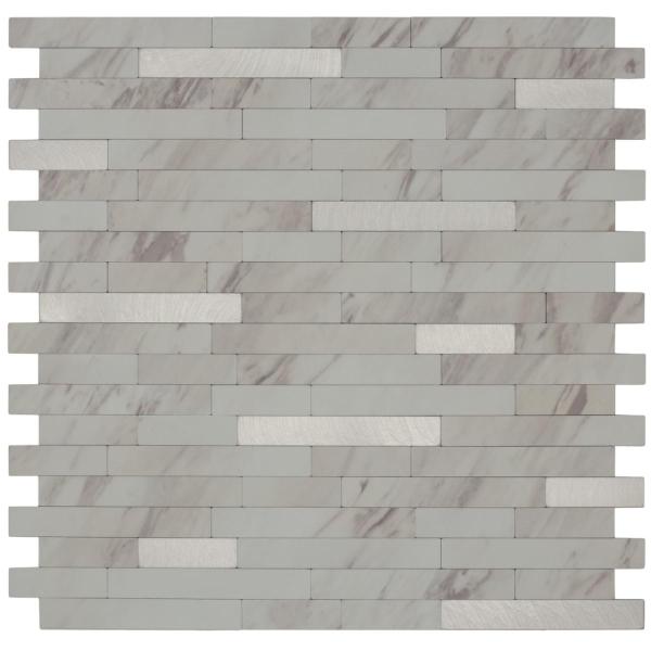 MALLA STATUARIO PLATA TIPO MOSAICO 30 X 30 CM VINIL 1 PIEZA