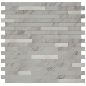 MALLA STATUARIO PLATA TIPO MOSAICO 30 X 30 CM VINIL 1 PIEZA