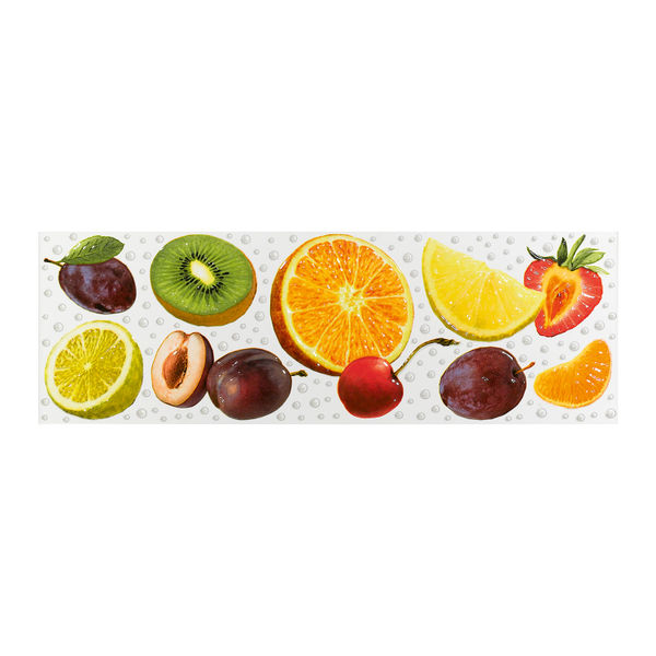CENEFA FRUTAL MIX DECORATIVA 15 X 45 CM PASTA ROJA CAJA CON 4 PIEZAS