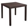 MESA DE JARDÍN CUADRADA RÍGIDA PLÁSTICO RATTAN CHOCOLATE