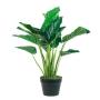 PLANTA ALOCASIA ARTIFICIAL INTERIOR MACETA 60 CM VERDE