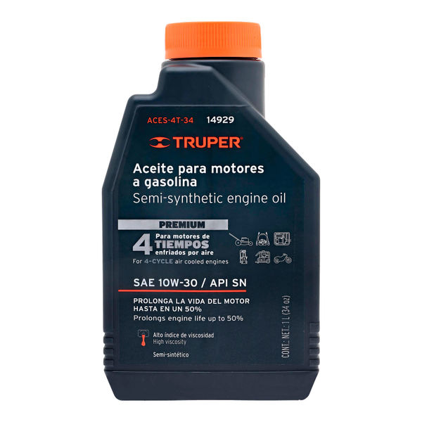 ACEITE SEMISINTÉTICO PARA MOTOR DE 4 TIEMPOS 470 ML PARA LUBRICACIÓN DE MAQUINARIA