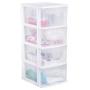 CAJONERA DE PLÁSTICO BLANCO 4 CAJONES PARA HOGAR Y OFICINA