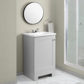 MUEBLE PARA BAÑO A PISO GLACIER BAY 18" GRIS PERLA EN TERMOFORMADO CON LAVABO BLANCO