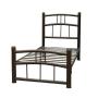 CAMA INDIVIDUAL DE ACERO CHOCOLATE ALTO SOPORTE CLÁSICO 200 KG