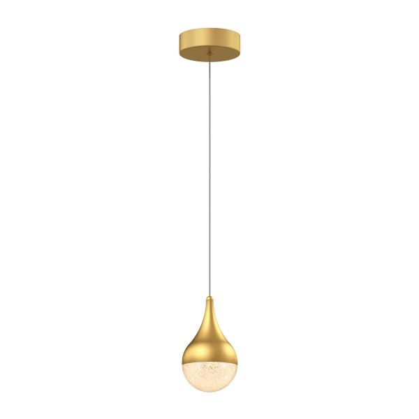 COLGANTE GLITZER DE 1 LUZ LED DORADO