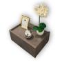 BURÓ FLOTANTE DE MELAMINA GRAY WOOD 1 CAJÓN ESTILO MINIMALISTA AHORRA ESPACIO