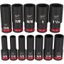KIT DE LLAVES DE CUBO DE 12 PIEZAS DE PULGADA MILWAUKEE SHOCKWAVE IMPACT DUTY