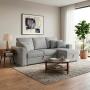 SALA ESQUINERA SOFÁ MODULAR VIENA CAMA TELA PLIANA 2.35 X 1.52 X 0.91 M GRIS SIN COJINES