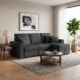 SALA ESQUINERA MODULAR VIENA SOFÁ CAMA TELA PLIANA 2.35 X 1.52 X 0.91 M GRIS OSCURO