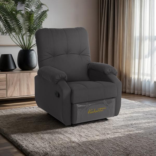 SILLÓN RECLINABLE 1 PERSONA LUXEMBURGO TELA GRIS