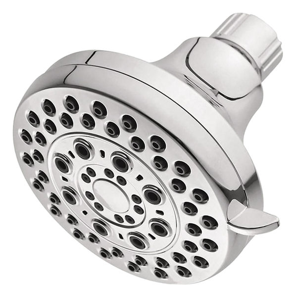 REGADERA FIJA REDONDA ABS CROMO 5 FUNCIONES LIMPIEZA FÁCIL