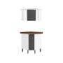 MUEBLE DE COCINA 2 MÓDULOS 141.7 X 56.3 X 56.3 CM ACERO MATE GRIS