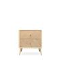 BURÓ DE MDF Y METAL COLOR MADERA 2 CAJONES ESTILO MID CENTURY ALMACENAMIENTO FUNCIONAL