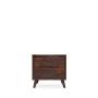 BURÓ DE MDF NOGAL OSCURO 2 CAJONES ESTILO MID CENTURY CON RELIEVE ALMACENAMIENTO