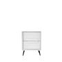 BURÓ MDF Y METAL BLANCO Y NEGRO 2 CAJONES MID CENTURY FUNCIONAL