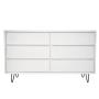 CAJONERA CÓMODA MDF Y METAL BLANCO Y NEGRO 6 CAJONES PARA RECÁMARA INDUSTRIAL