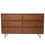CAJONERA CÓMODA MDF Y METAL NOGAL Y NEGRO 6 CAJONES PARA RECÁMARA INDUSTRIAL