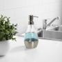 DISPENSADOR DE JABÓN LÍQUIDO ACERO INOXIDABLE Y ACRÍLICO RECARGABLE GRIS