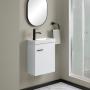 MUEBLE PARA BAÑO FLOTANTE CADIZ 18" BLANCO PVC CON LAVABO Y ESPEJO