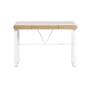Escritorio Rectangular Blanco con Esquinas Ovaladas y 3 Cajones. Estructura Metálica y Madera MDF