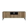 MUEBLE PARA TV PARA 55 PULGADAS MDF Y METAL ROBLE Y NEGRO 147 X 41 X 54 CM