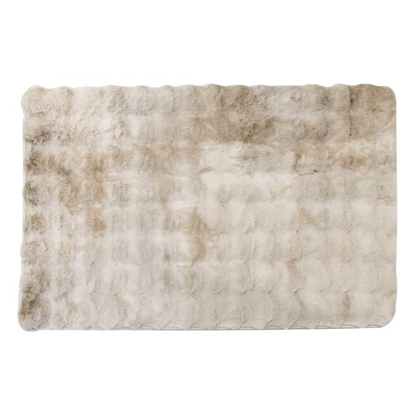 TAPETE PARA SALA POLIÉSTER 70 X 110 CM BEIGE ANTIDESLIZANTE