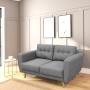SOFÁ LOVE SEAT BURGOS TELA 154 X 93 X 92 CM GRIS CON COJINES