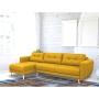 SALA ESQUINERA MODULAR BURGOS RECLINABLE TELA 276 X 126 X 92 CM AMARILLO SIN COJINES