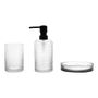 JUEGO DE ACCESORIOS PARA BAÑO 18 X 7.5 X 9.4 CM 3 PIEZAS CRISTAL AHUMADO NEGRO MATE