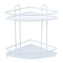 ORGANIZADOR ESQUINERO PARA BAÑO 2 NIVELES 25.8 X 25.8 X 31.5 CM METAL BLANCO