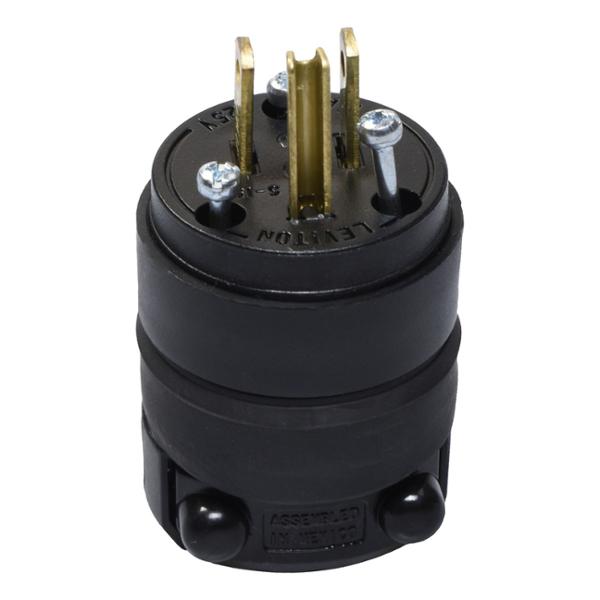 CLAVIJA CAUCHO 125 VOLTS NEGRO LEVITON