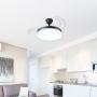 VENTILADOR DE TECHO DECORATIVO 18" RETRÁCTIL LED INTEGRADO PARA INTERIOR NEGRO