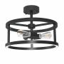 LÁMPARA DE TECHO SEMIEMPOTRABLE FOCO E26 REDONDO 15" NEGRO CON LUZ DE NOCHE